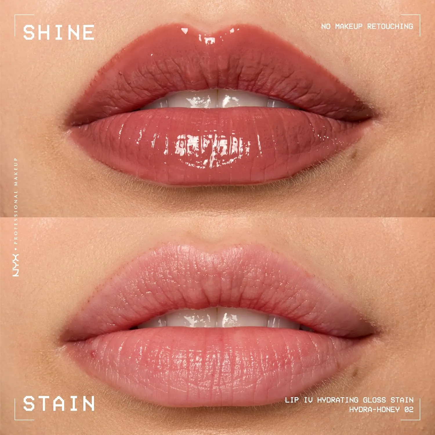 NYX PROFESSIONAL MAKEUP Lip IV Hydrating Glossy Lip Stain with 12HR Hydration - Hydra Honey (Brown)