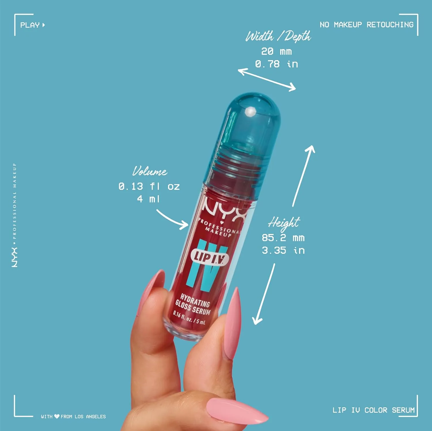 NYX PROFESSIONAL MAKEUP Lip IV Hydrating Glossy Lip Stain with 12HR Hydration - Hydra Honey (Brown)