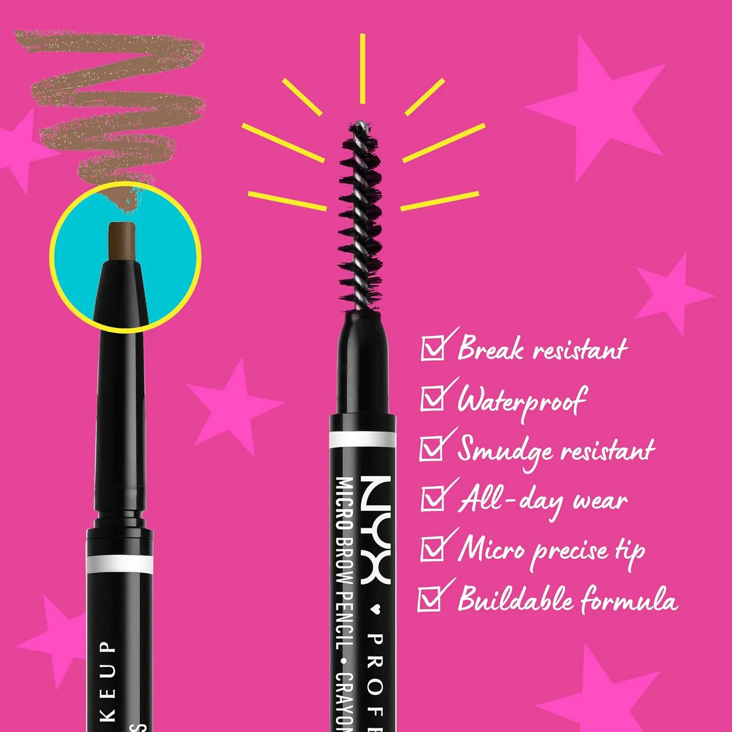 NYX PROFESSIONAL MAKEUP Micro Brow Pencil, Precise Eyebrow Pencil - Ash Blonde