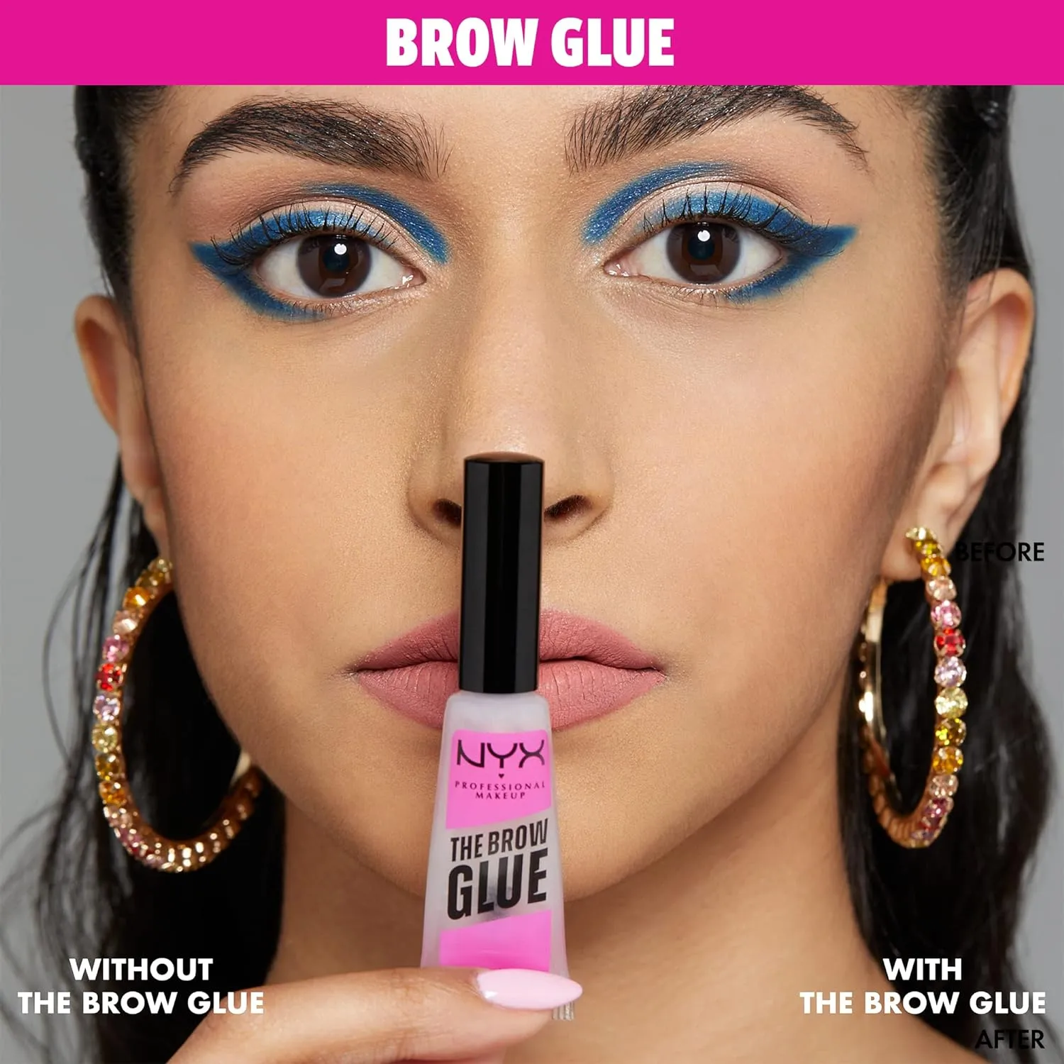 NYX PROFESSIONAL MAKEUP The Brow Glue, Extreme Hold Eyebrow Gel, Clear   Makeup Setting Spray, Matte Finish (2-Pack Bundle)