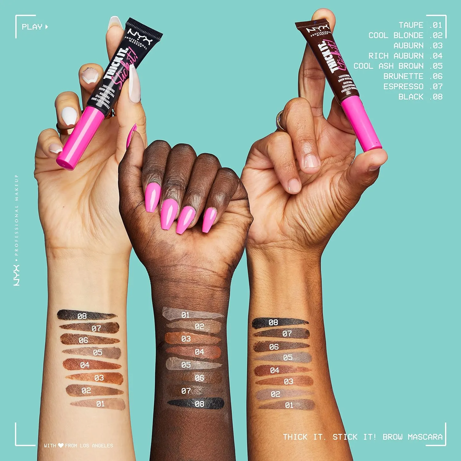 NYX PROFESSIONAL MAKEUP Thick It Stick It Thickening Brow Mascara, Eyebrow Gel - Auburn