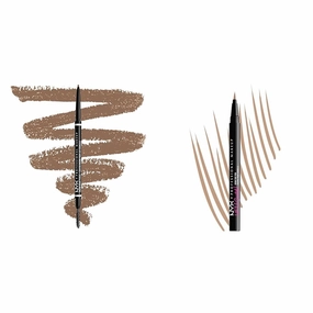 NYX Micro Brow Pencil & Lift & Snatch Eyebrow Tint Pen Bundle - Taupe
