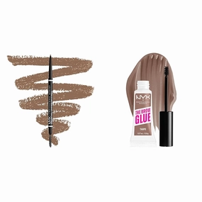 NYX PROFESSIONAL MAKEUP Micro Brow Pencil & The Brow Glue Bundle - Taupe