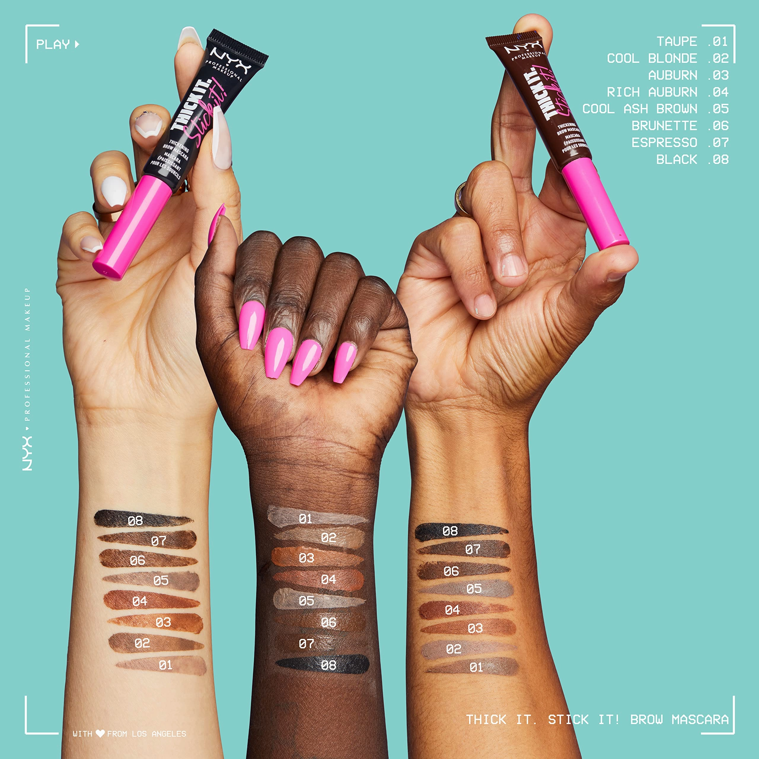 NYX PROFESSIONAL MAKEUP Thick It Stick It Thickening Brow Mascara, Eyebrow Gel - Taupe