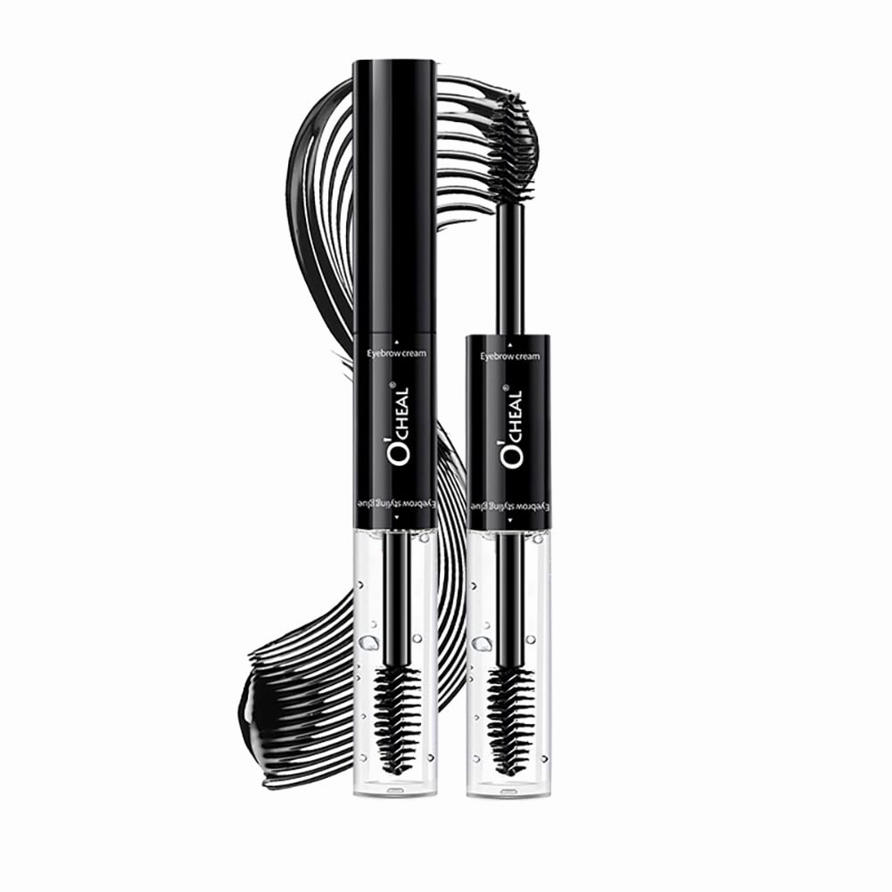 O'CHEAL Double-Ended Eyebrow Tint & Fixer Brow Gel,Water Resistant, Quick-Drying, Smudge-Proof, 24HR Long-Lasting Hold, Vegan & Cruelty-Free (03# BLACK)