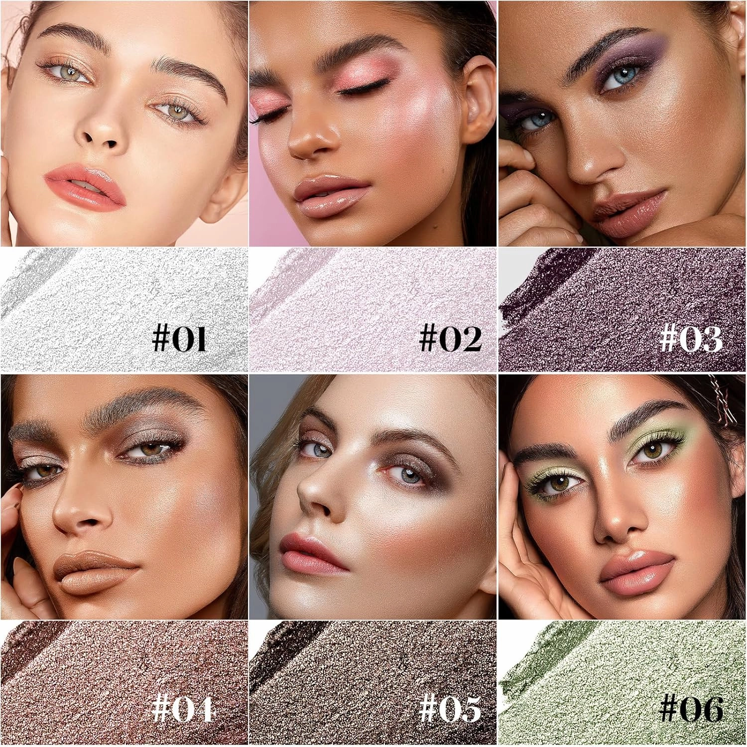 Ofanyia 3Pcs Eyeshadow Stick, Glitter Shimmer Eye Shadow Crayon Eye Brightener Stick with Blending Brush, Smooth Texture Cream Eyeshadow Pen, Long Lasting Waterproof Eye Shadow for Eye Makeup