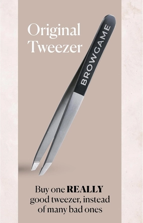 Original Slanted Tweezer - Precise, Extra Sharp Plucking Tool For Easy, Painless Hair Removal - Easy Grip For Meticulous Shaping - Stainless Steel Design For Sensitive Skin - White - 1 Pc
