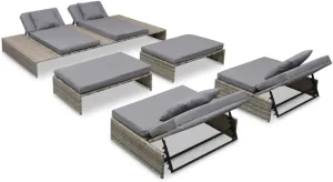 Outdoor Furniture Sets Clearance,Patio Lounge Set 15 Pieces Poly Rattan GrayDesigned for Camping, Resting, Outdoors.
