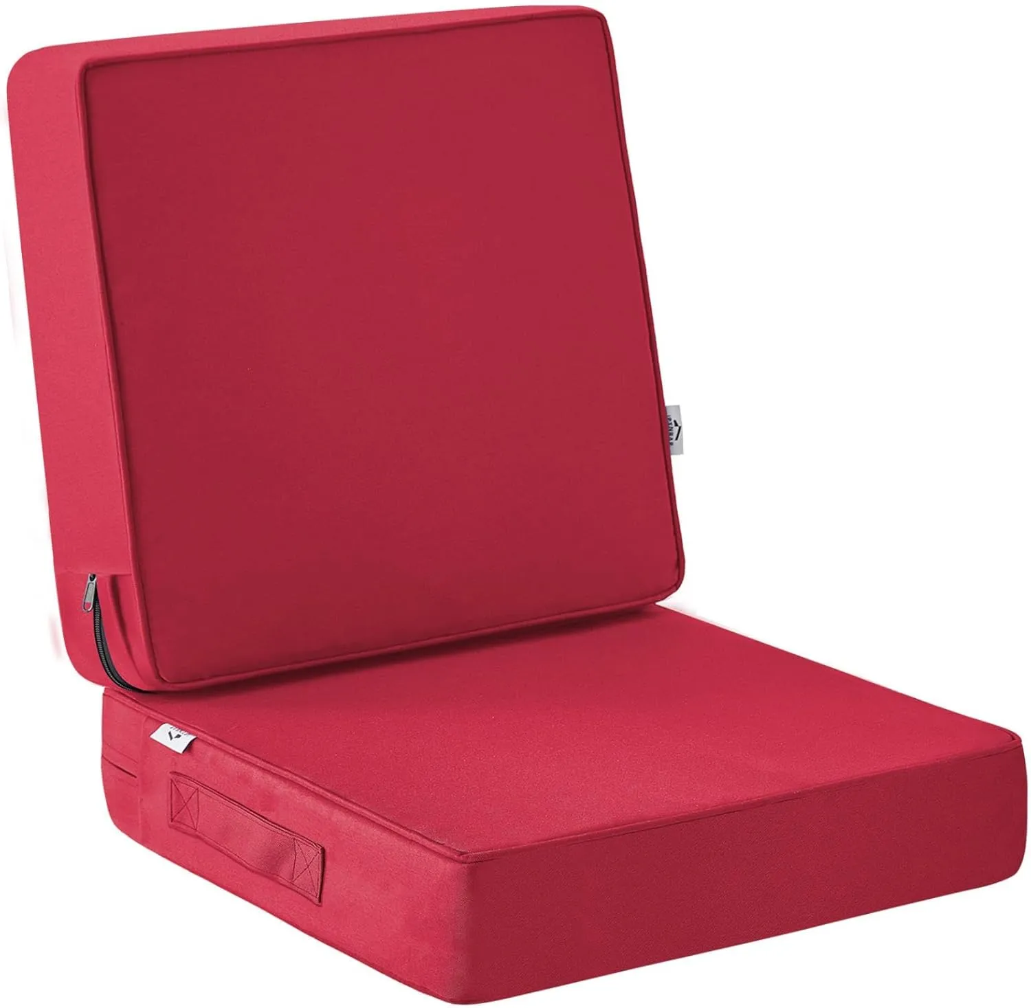 Outdoor Seat Cushion Set 22 x 22 x 3 Inch, Outdoor Cushions for Patio Furniture, Waterproof & Fade Resistant Outdoor Chair Cushions, Deep Seat Cushions with Removable Cover, Burgundy
