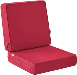 Outdoor Seat Cushion Set 22 x 22 x 3 Inch, Outdoor Cushions for Patio Furniture, Waterproof & Fade Resistant Outdoor Chair Cushions, Deep Seat Cushions with Removable Cover, Burgundy