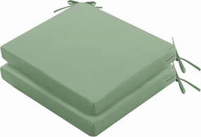 Outdoor Chair Cushions Set of 2: Waterproof & Fade Resistant Seat Cushion for Patio Furniture - 18.5 x 16 x 2 Inch Chair Pads with Ties and Hidden Zipper - Chair Cushion Replacement, Sage Green