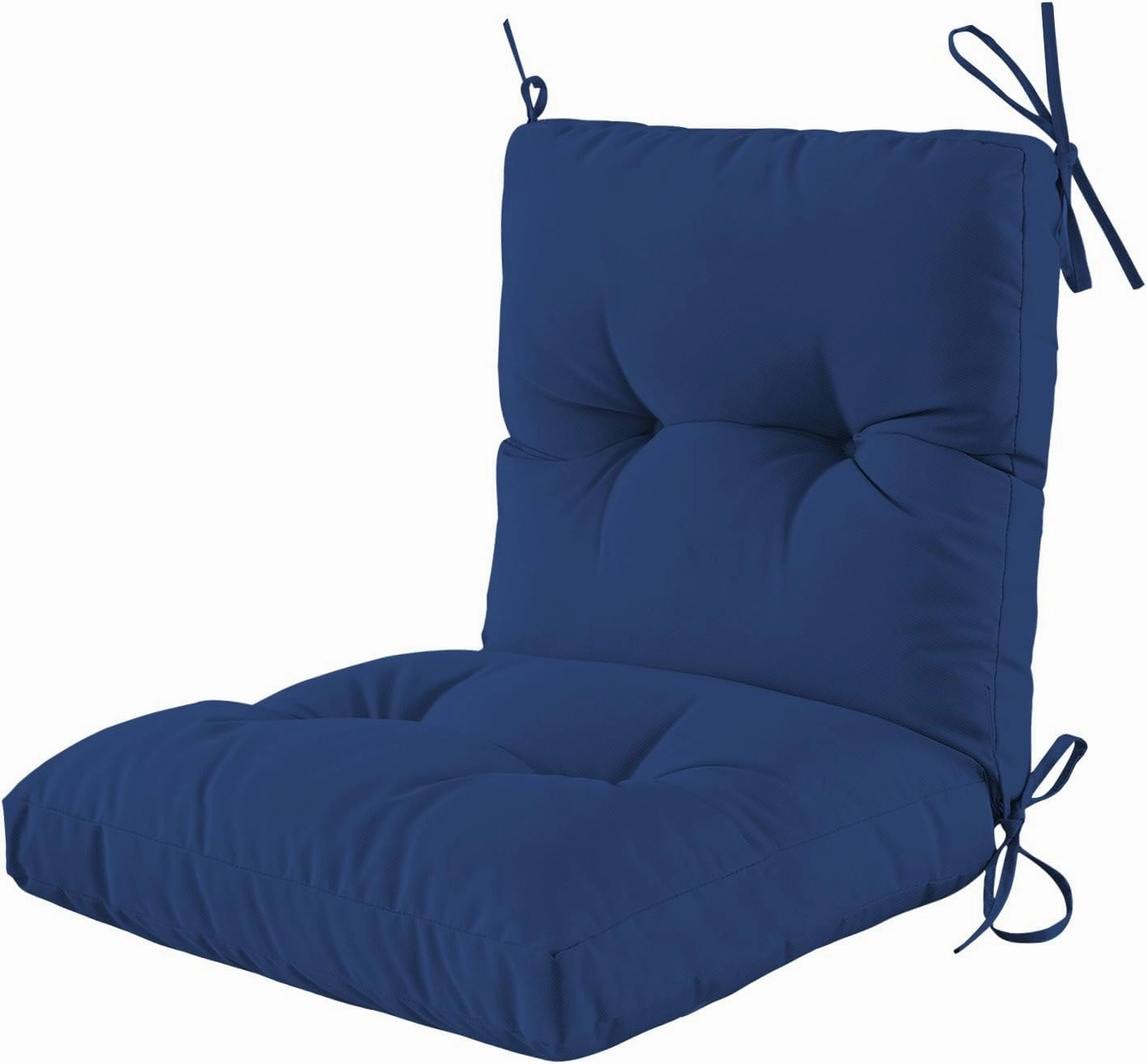 Outdoor Indoor Seat/Back Chair Tufted Cushion, Tufted Outdoor Chair Cushion for Patio Furniture, Soft Seating Replacement Cushion, Blue
