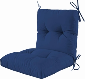 Outdoor Indoor Seat/Back Chair Tufted Cushion, Tufted Outdoor Chair Cushion for Patio Furniture, Soft Seating Replacement Cushion, Blue