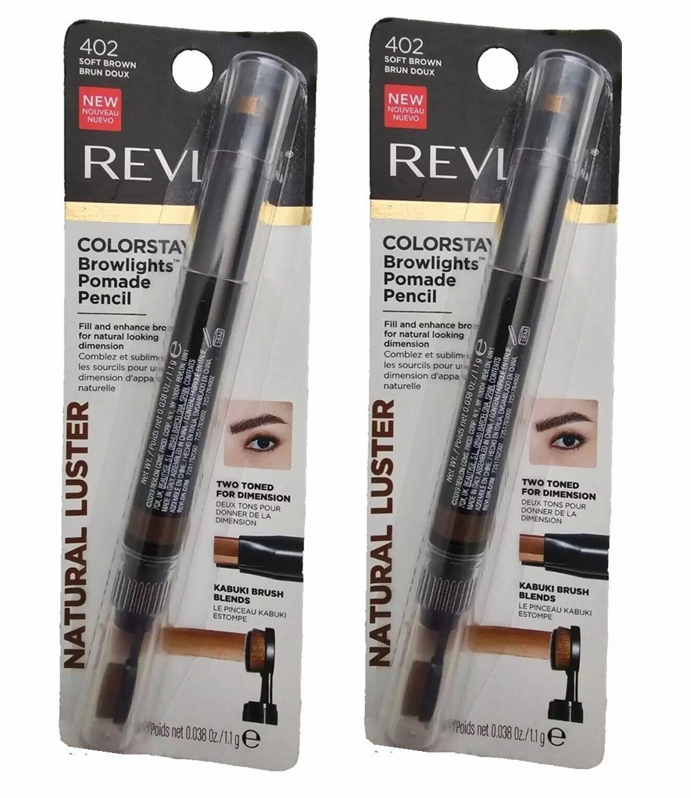 Pack of 2 Revlon Colorstay Browlights Pomade Pencil, Soft Brown 402