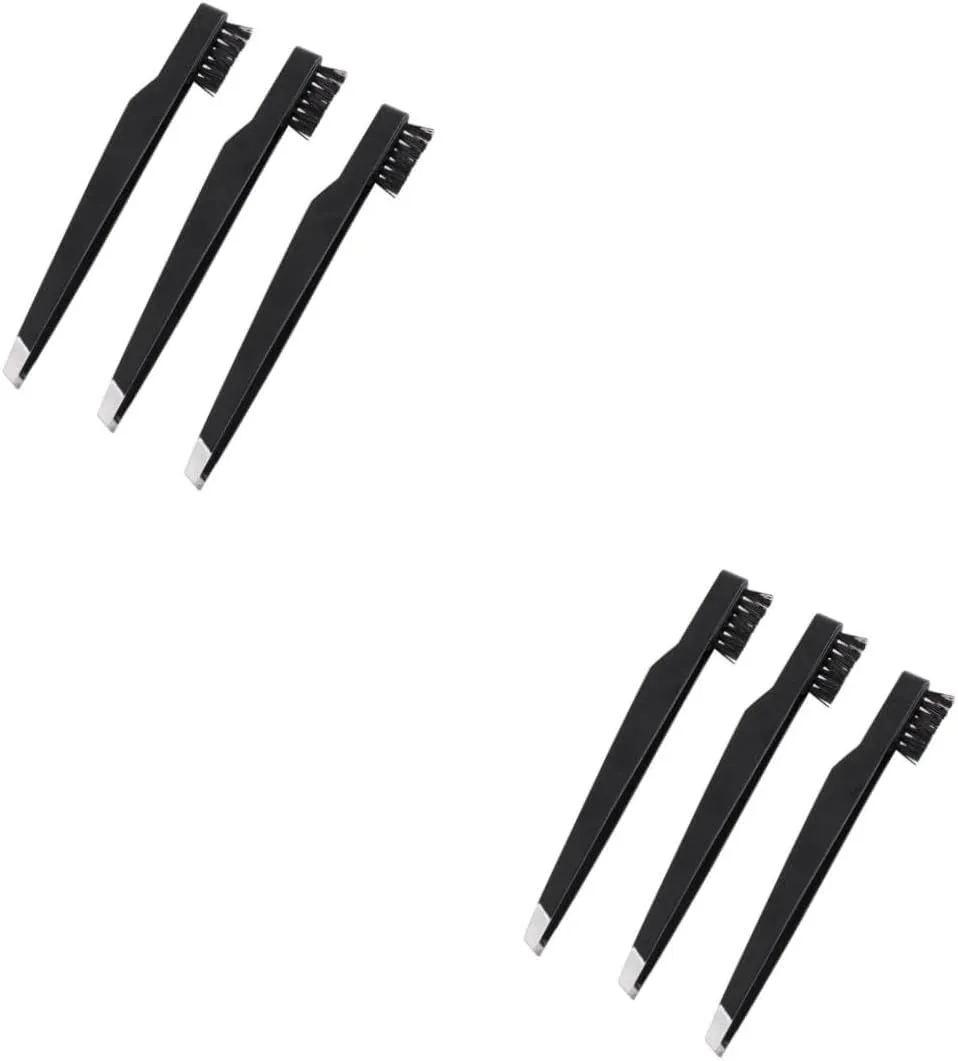 PartyKindom 2sets Carbon Steel Brow Tweezers Stylish Eyebrow Clamps Makeup Tool Multi-purpose for Ladies' Cosmetics Bag 3pcs*2