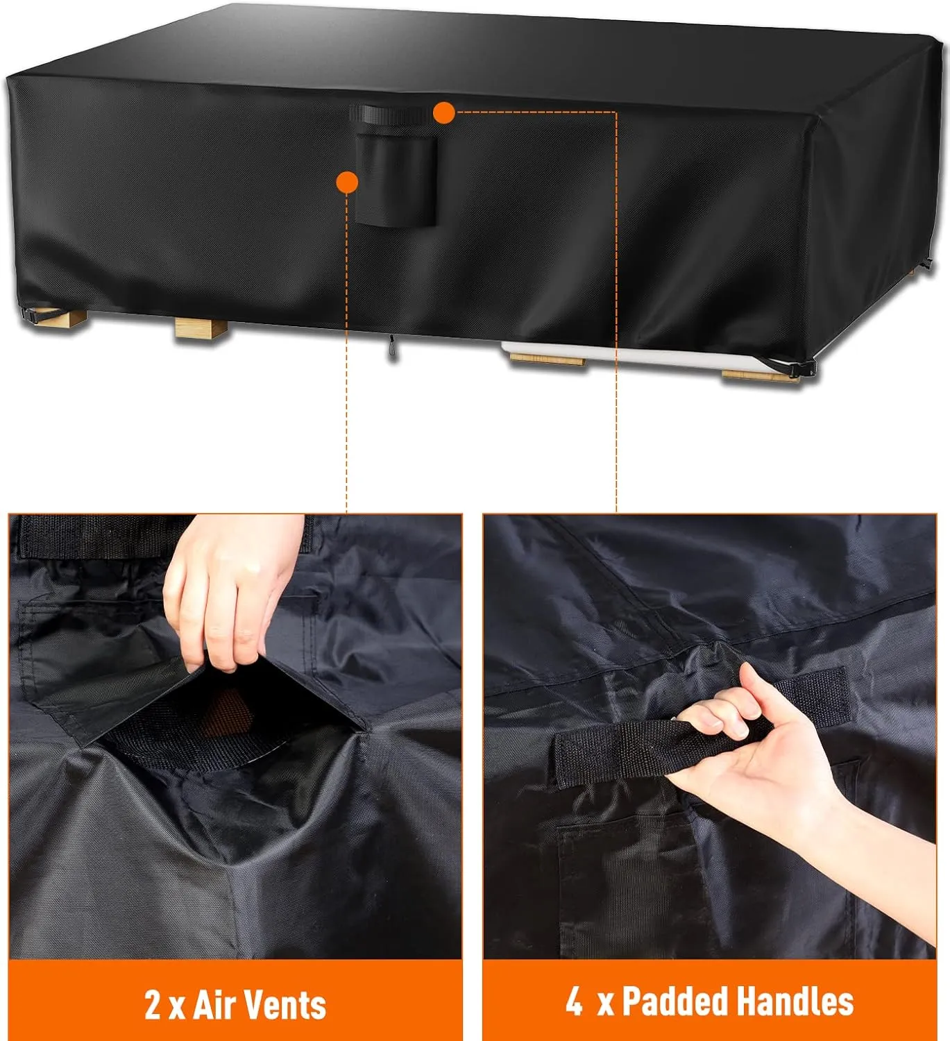 Patio Furniture Covers, Outdoor Furniture Cover Waterproof, General Purpose, Outside Table and Chair Covers, Heavy Duty 600D (74 Inch L x 47 Inch W x 27.8 Inch H)