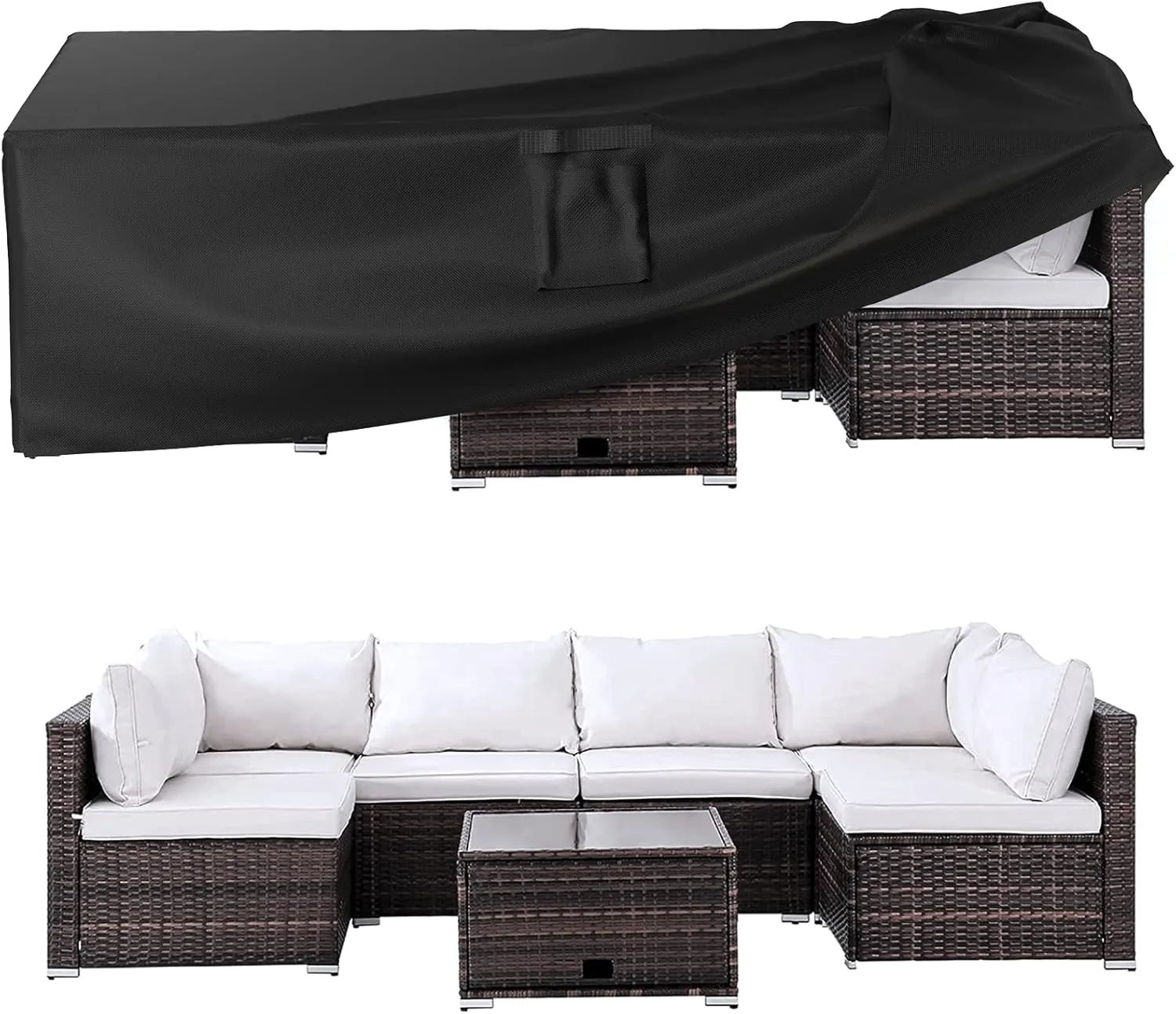 Patio Furniture Covers, Outdoor Furniture Cover Waterproof, General Purpose, Outside Table and Chair Covers, Heavy Duty 600D (74 Inch L x 47 Inch W x 27.8 Inch H)