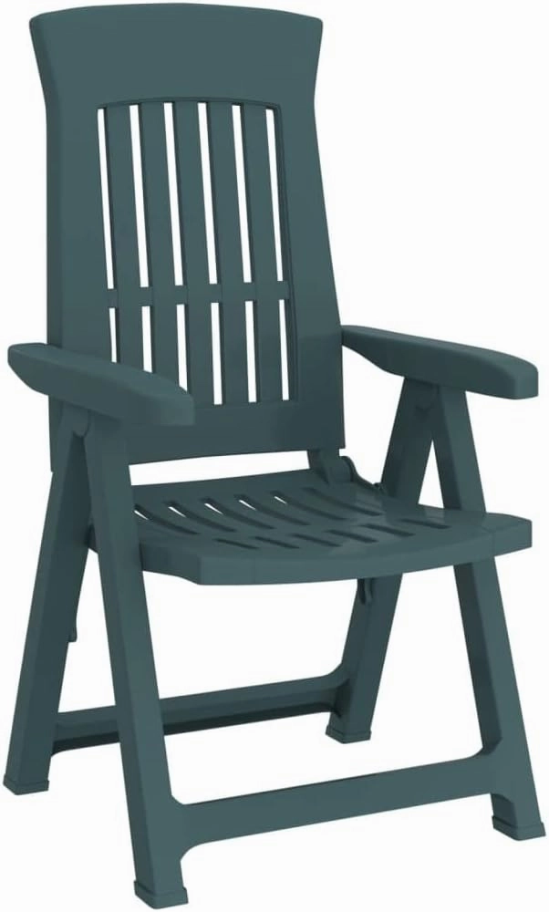 Patio Reclining Chairs 2-Pack Green PP Outdoor Furniture Adjustable Foldable Lounge Chairs for Backyard Poolside Beach Camping