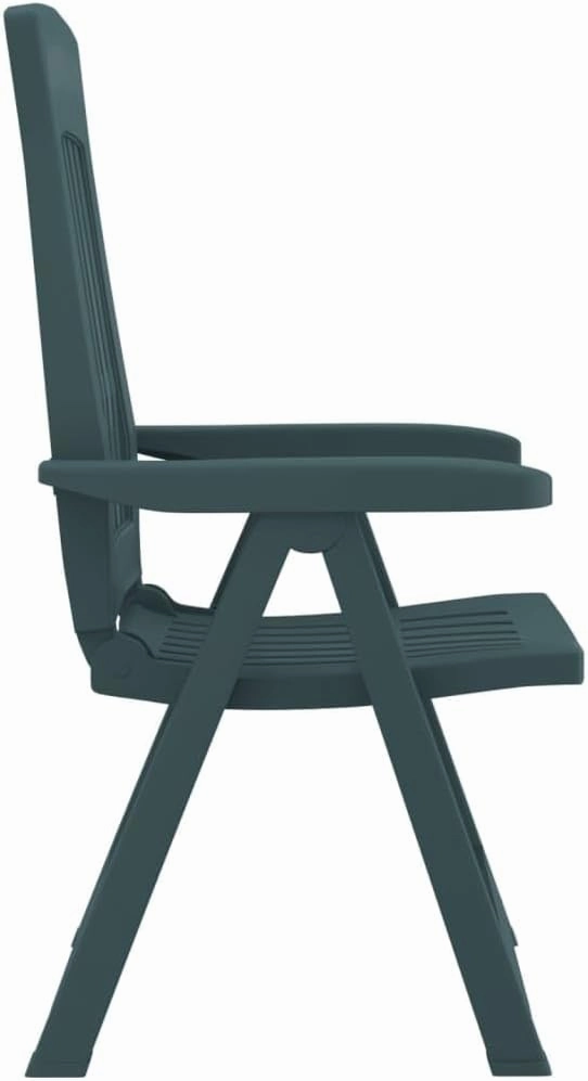 Patio Reclining Chairs 2-Pack Green PP Outdoor Furniture Adjustable Foldable Lounge Chairs for Backyard Poolside Beach Camping