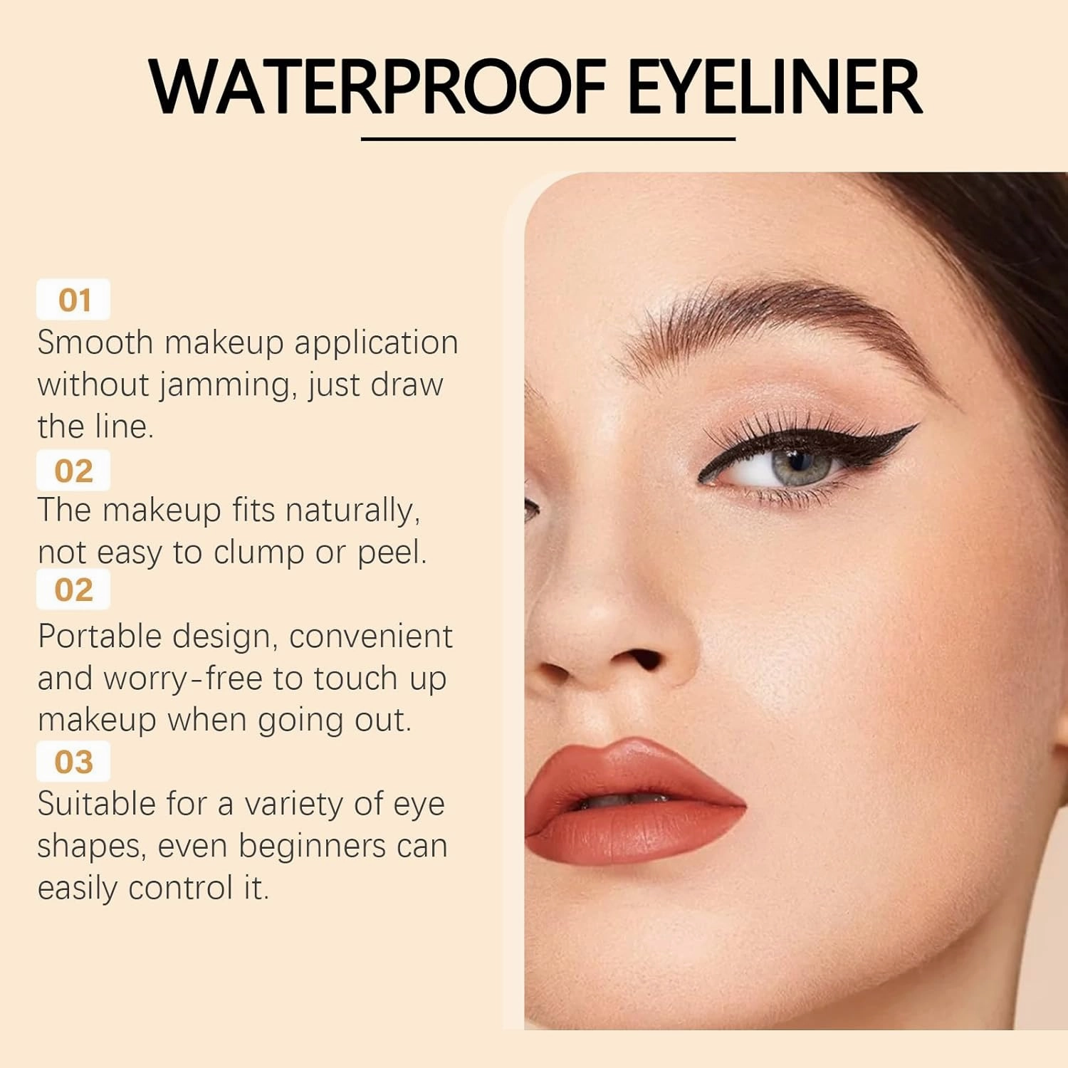 Persona Eyeliner Pencil Waterproof,2 In 1 Eye Liner And Eyebrow Pencils,Duo Sharpeblewaterproof Eyeliner Eye Makeup Is Waterproof And Does Not Fade (7-piece set)