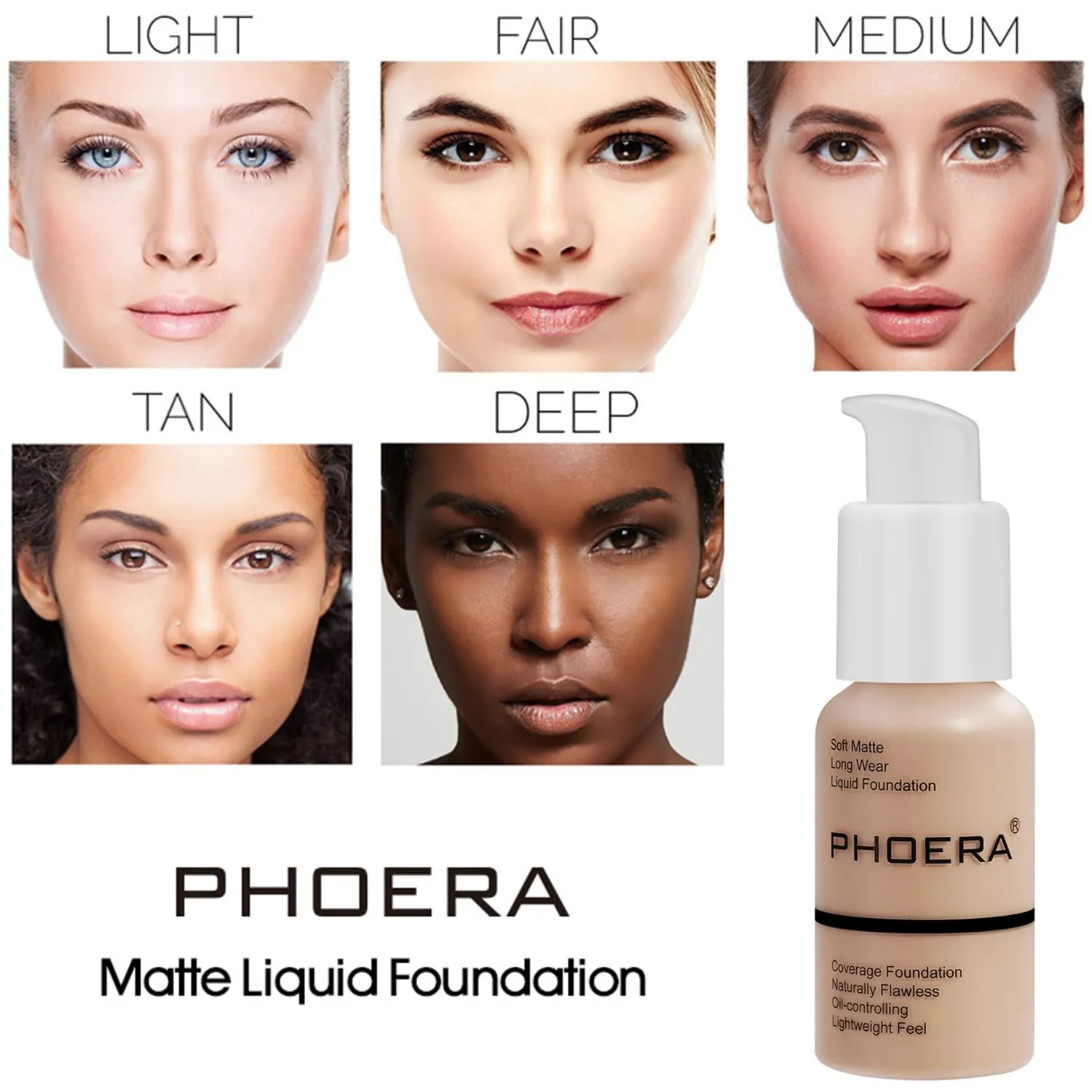 PHOERA Foundation Full Coverage,and Medium Coverage 2024 New PHOERA Foundation Makeup for Mature Skin, Wrinkles Matte Natural Finish for a Flawless Complexion (102 N03/Nude Buff Beige)