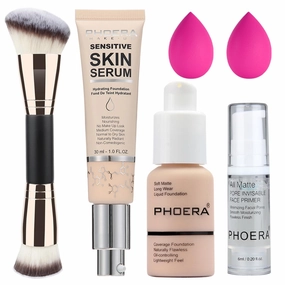PHOERA Foundation Full Coverage,and 2024 New PHOERA Foundation Makeup for Mature Skin, Wrinkles Matte Natural Finish for a Flawless Complexion with Medium Coverage (101 N01/ Porcelain Porcelain)