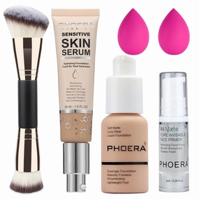 PHOERA Foundation Full Coverage,and 2024 New PHOERA Foundation Makeup for Mature Skin, Wrinkles Matte Natural Finish for a Flawless Complexion with Medium Coverage (103 N02/Warm Peach  Nude)