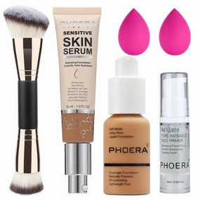 PHOERA Foundation Full Coverage,and 2024 New PHOERA Foundation Makeup for Mature Skin, Wrinkles Matte Natural Finish for a Flawless Complexion with Medium Coverage (106 N05/ Warm Sun  Tan)