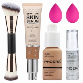 PHOERA Foundation Full Coverage,and Medium Coverage 2024 New PHOERA Foundation Makeup for Mature Skin, Wrinkles Matte Natural Finish for a Flawless Complexion (105 N04/ Sand  Buff Beige)
