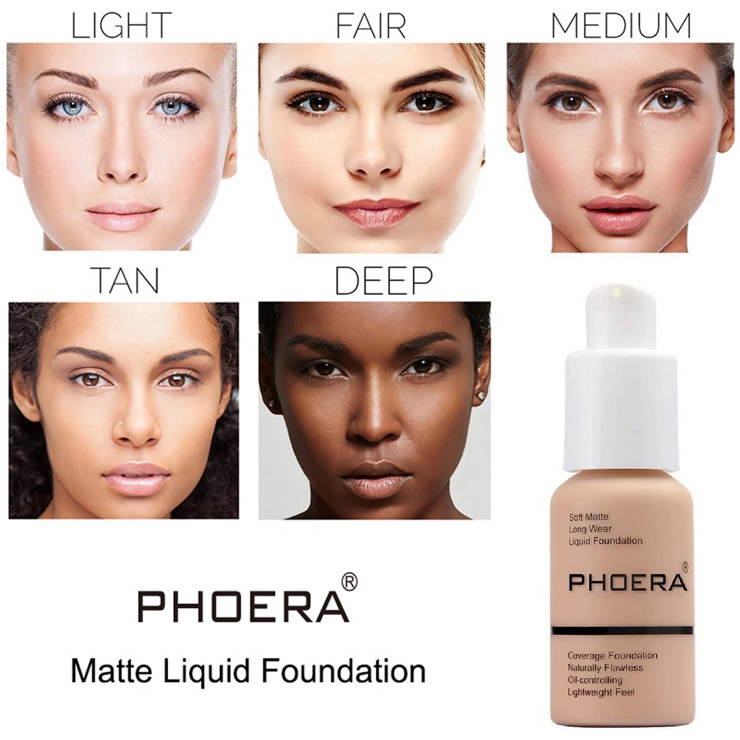 PHOERA Foundation,PHOERA Makeup for Women,PHOERA Matte Liquide Foundation Full Coverage,PHOERA Primer,PHOERA Concealer,Kabuki Makeup Brushes Foundation,2 Makeup Sponge(103 Warm peach 104 Buff Beige)