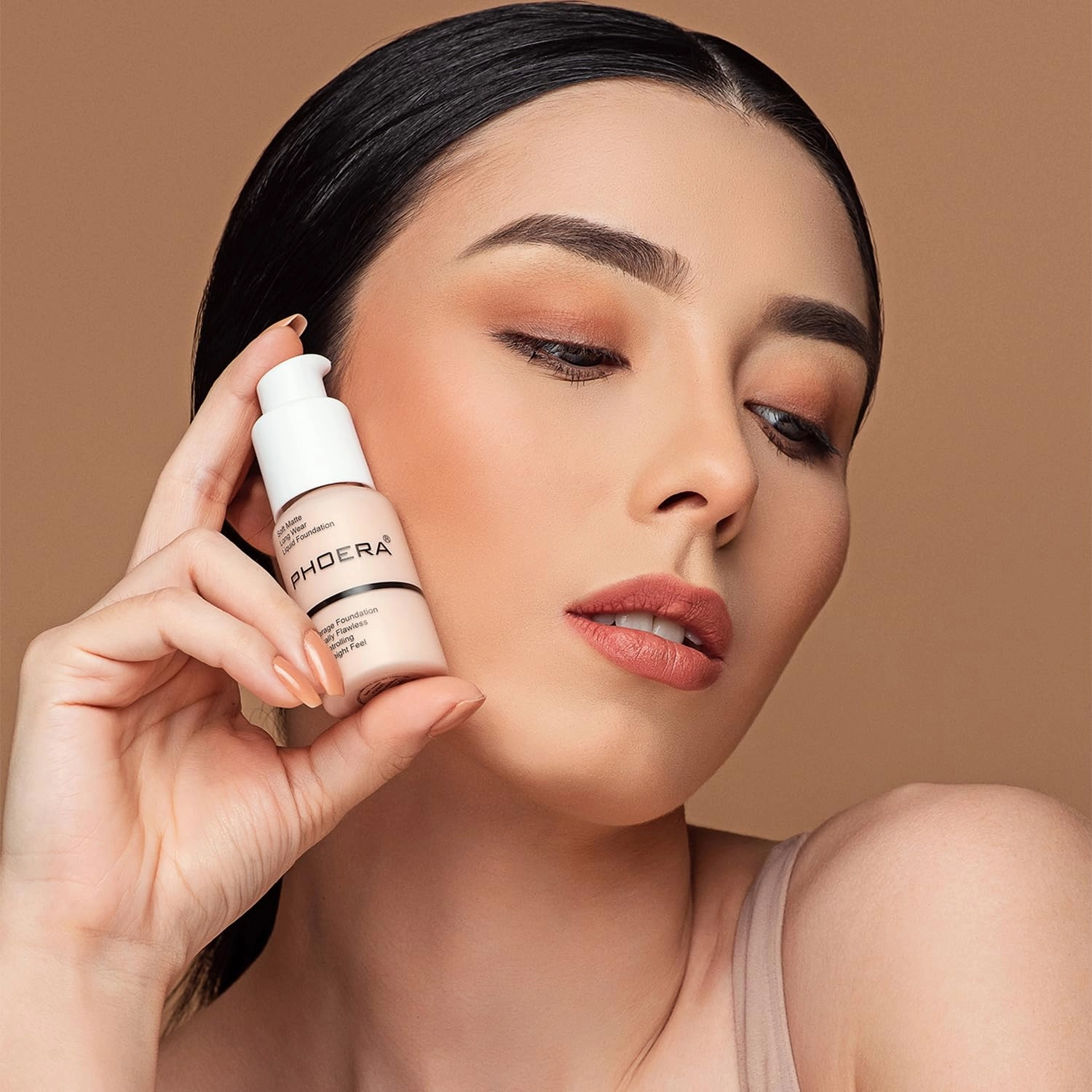 PHOERA Foundation,PHOERA Makeup for Women,PHOERA Matte Liquide Foundation Full Coverage,PHOERA Primer,PHOERA Concealer,Kabuki Makeup Brushes Foundation,2 Makeup Sponge(103 Warm peach 104 Buff Beige)