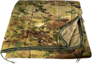 Pinnacle Mercantile Authentic Military Woobie with Zipper Made in USA by Winston-Salem Industries for The Blind OCP Camo Sleeping Bag Poncho Liner Nylon Tactical Blanket Exact US Army Specs