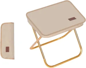 Pocket Handbag Stool，Pencil Bag Folding Stool for Sketching, Camping, Horse Tying, Fishing, Tourism, Leisure, Outdoor Small Stool(Khaki,Small)