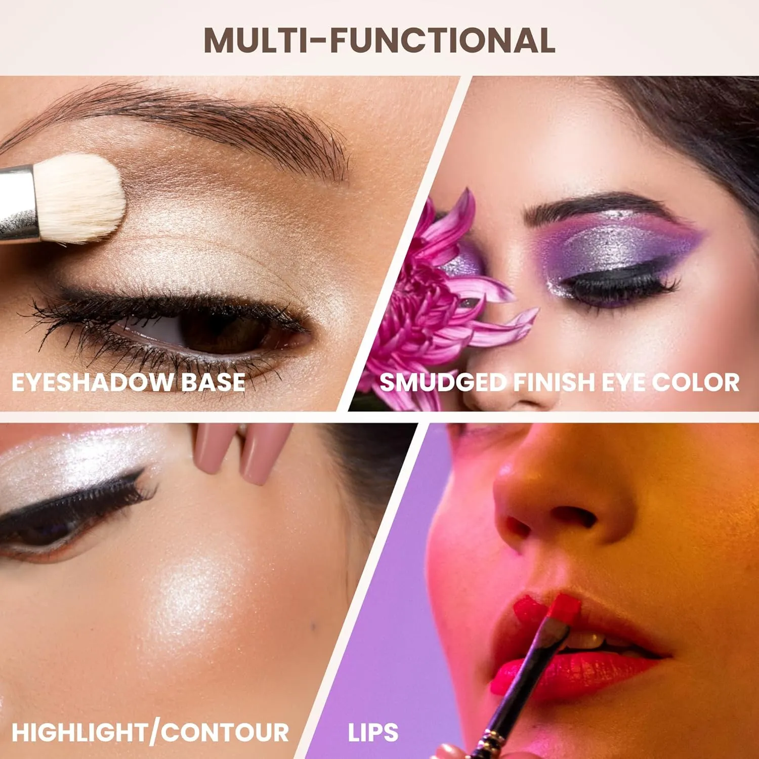 Poise Makeup HD Crème Fantasy | Brilliant Cream Color Formula Used as Eyeshadow Base, Smudge Finish Eye Color, Brow Definer, Highlight, Contour, and Lip Color, WHITE