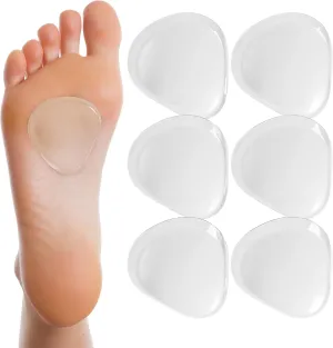 Premium Gel Ball of Foot Cushions - Reusable Clear Gel Metatarsal Pads - Foot Pain Relief - 1/8 Inch - 4 Pair