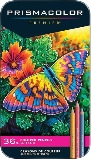 Prismacolor 36 Color Pencil Set in a Metal Tin Box