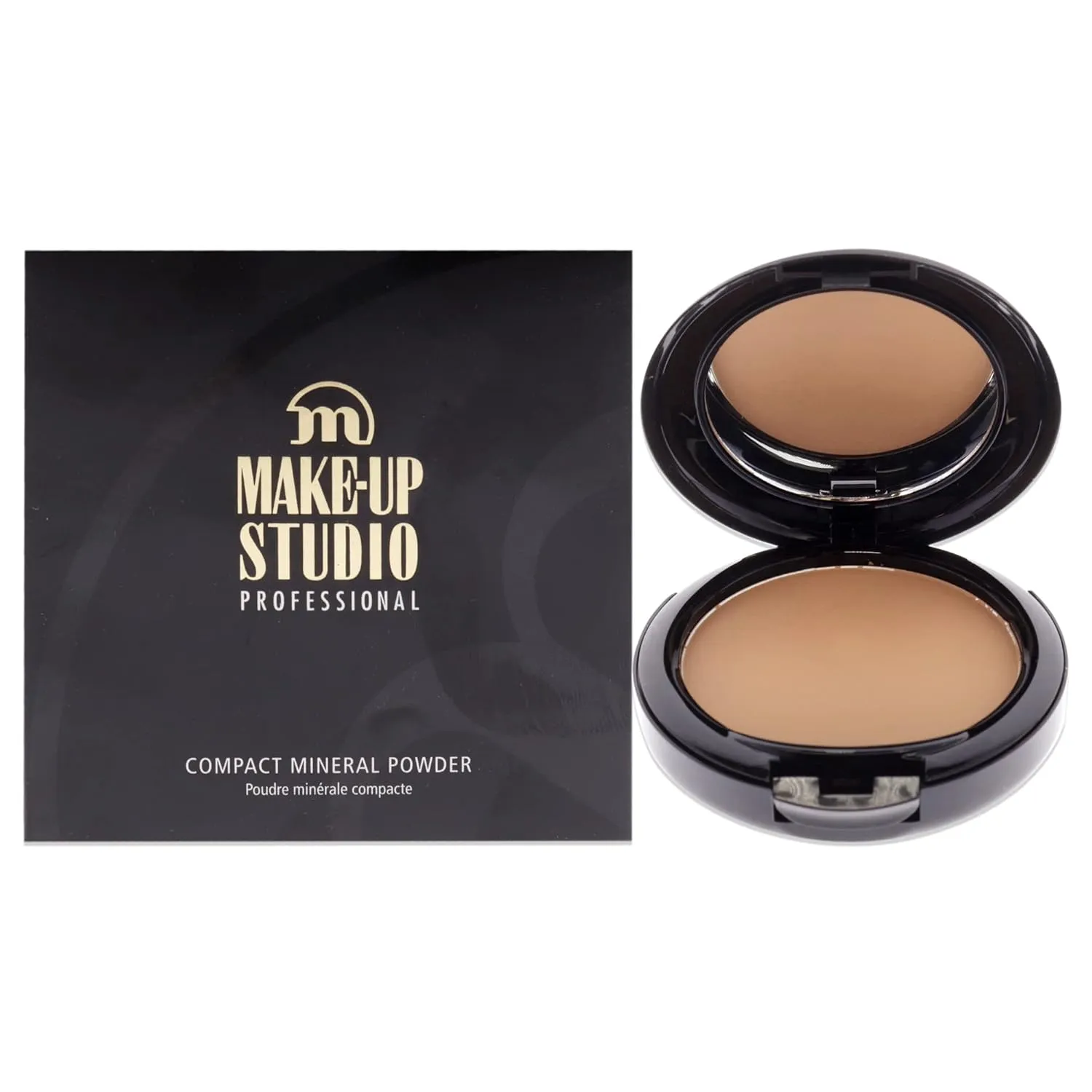 Professional Amsterdam Compact Mineral Face Powder Foundation - Velvety Soft & Matte Effect - Use Both Dry & Wet - With A Mirror & Sponge - Great For Traveling - Cinnamon - 0.32 Oz