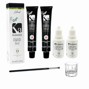Professional Kalentin Eyebrow Color 2-Pack Plus 2-Developers (Black)