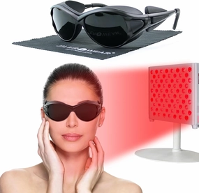 Professional Red Light Therapy Glasses for Eye Protection,Infrared Goggles, LED Red&Blue Light Therapy,Premium LED Red Light Glasses for Infrared Protection&Portable Eye Care,Laser Protective Glasses