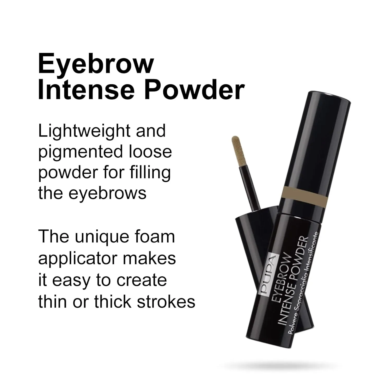 Pupa Milano Eyebrow Intense Powder - Instant Tinting Brow Definer Powder - Buildable, Soft, Smudge Proof Texture - Gives Thin, Sparse Brows Natural Color and Shape - 001 Blonde - 0.035 oz
