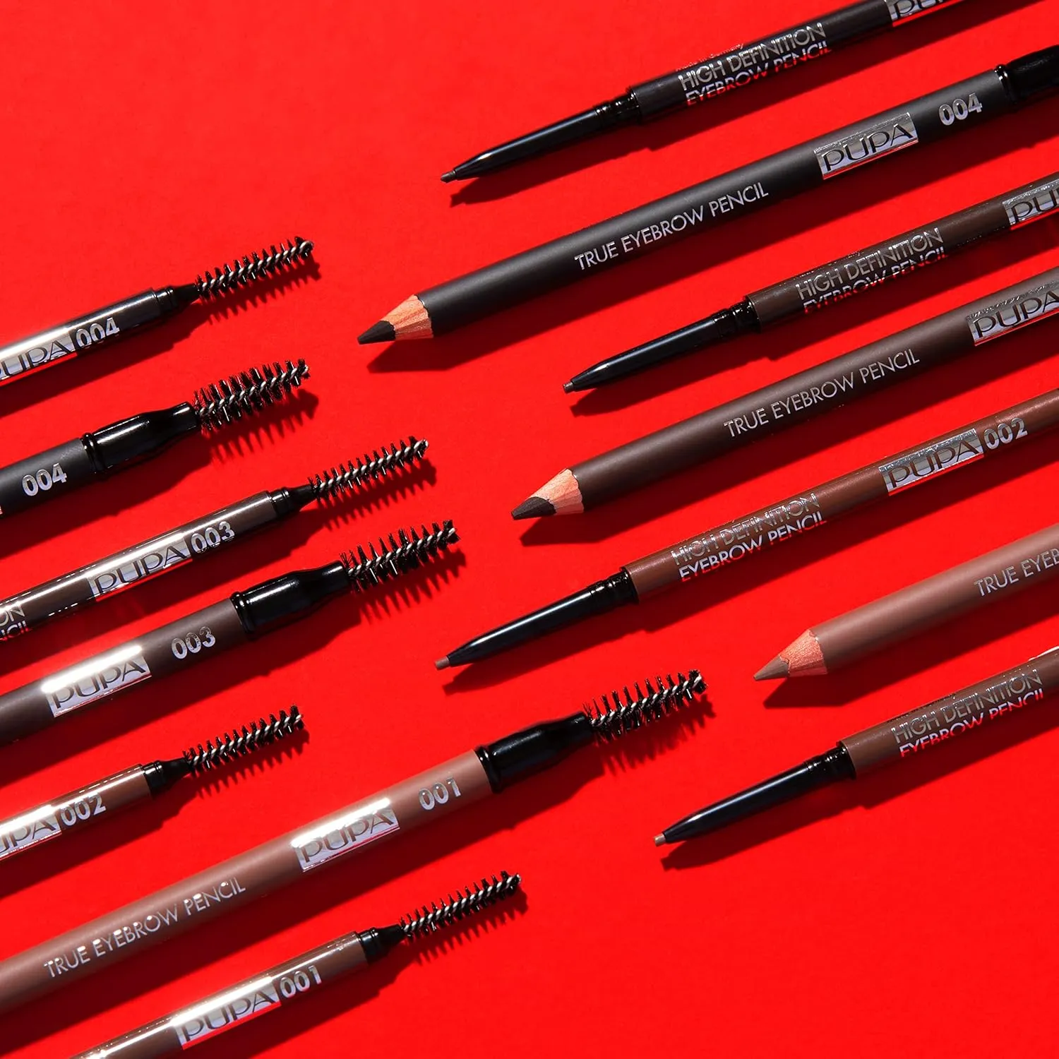 PUPA Milano High Definition Eyebrow Pencil - Easily Shape And Define Flawless Eyebrows - Fill And Volumize For Beautiful Thick Brows - Sculpt Arches With Smooth Precision - 004 Extra Dark - 0.003 Oz