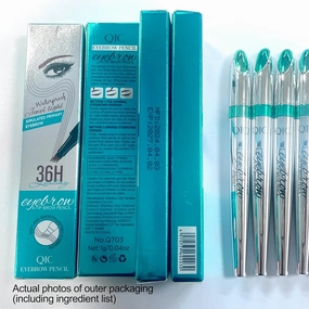 Q703 Waterproof Precision Eyebrow Stylus Pen for Natural, Lasting Brows, 4-Tip (4#Black)