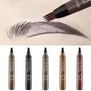 Qazafi Eyebrow Pencil for Women – Waterproof, Long-Lasting, Fine Tip Eye Microblading Pen for Natural Shaping, Cruelty-Free Brown Eyebrow Dye,four candies pens,brown pen,brown eyeliner pencil