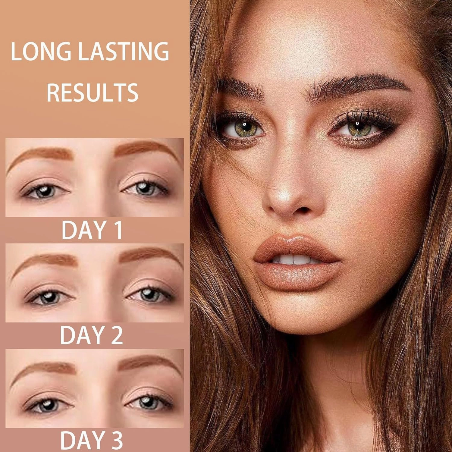 Qiciy Tattoo Eyebrow Gel Easy Peel Off, Easy Peel-Off Eyebrow Gel- Waterproof & Sweatproof, Create Clear and Thick Eyebrows, Gentle for All Skin Types (Grey Brown #3(Q2))