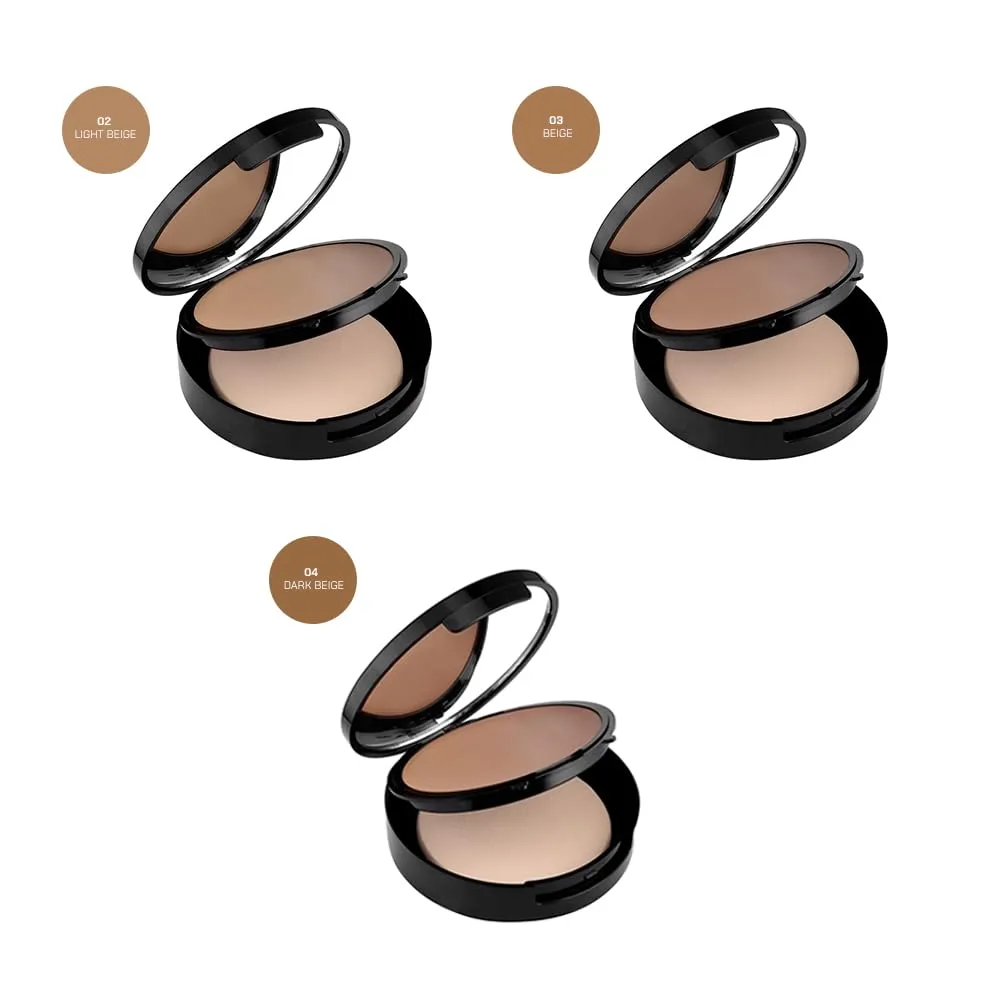 Radiant Professional Velvet Finish Cream Powder Makeup SPF 15 - Cream Foundation Makeup with Natural Looking Matte Finish - Water Resistant - Moisturizing - SPF 15 - Light Beige (02)