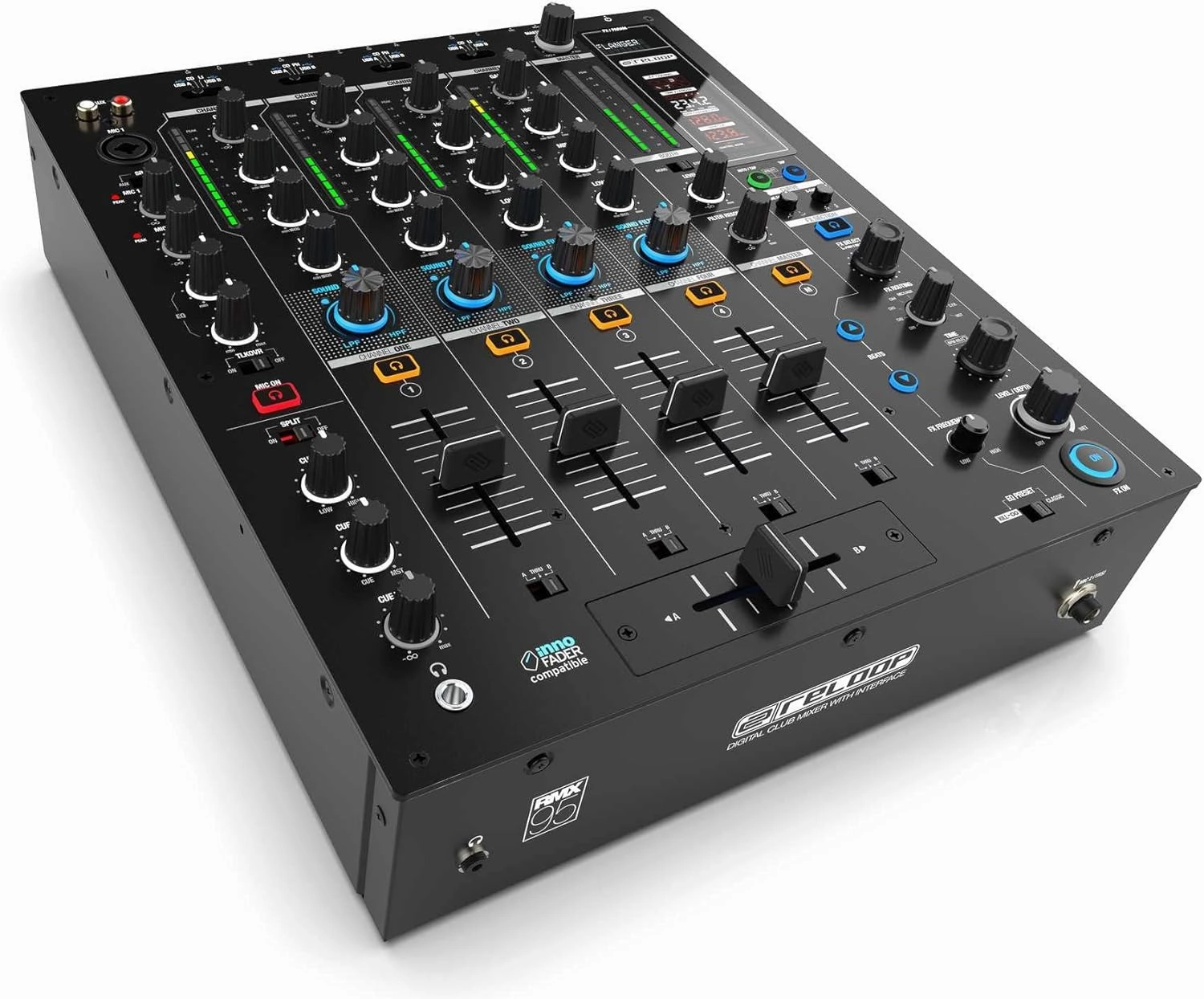 Reloop RMX-95 High Performance DJ Club Mixer with Premium FX and Dual USB Audio Interface,Black