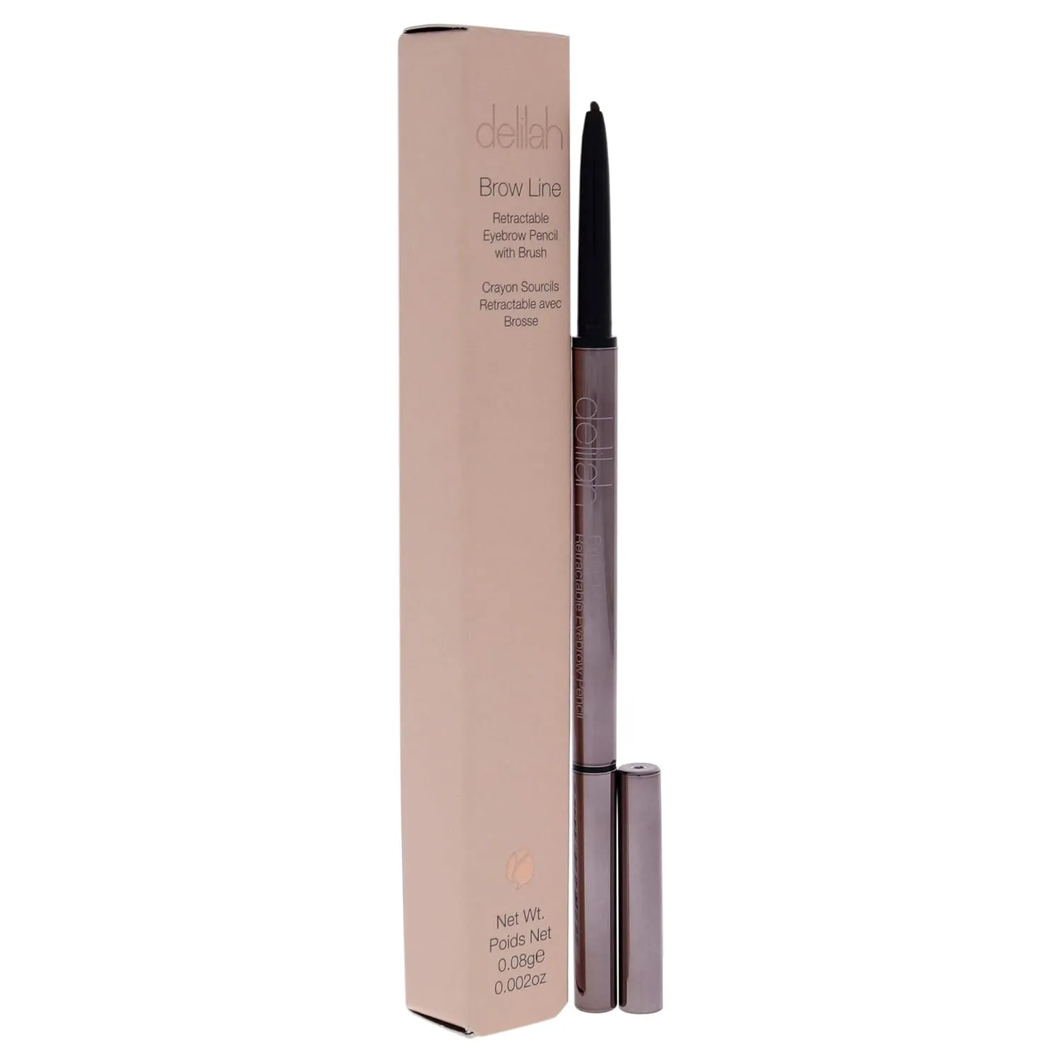 Retractable Eye Brow Pencil with Brush - Sable - Long-Lasting Defined Brows - Slim Shaped - All Day Wear - Vegan - Paraben Free - 0.002 Oz