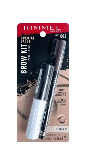 Rimmel Brow Kit Special Value, Clear Styling Gel & Eyebrow Pencil,002 Hazel