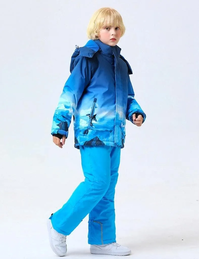 RIUIYELE Kid Ski Suit Boys Girls Windproof Waterproof Ski Jacket and Pants Sets Winter Ski and Snowboarding Suit