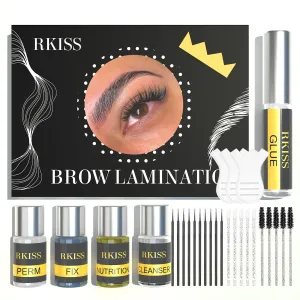 RKISSBEAUTY Brow Lamination Kit | DIY At Home Eyebrow Lamination| Lasts 6-8 Weeks | Safe & Effective | Thicker Fuller Eyebrows | with Instruction & Treatment Tools (27ml)